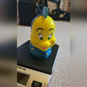 Vintage Flounder "Little Mermaid" Disney On Ice Flip Top Mug/Cup used marks on